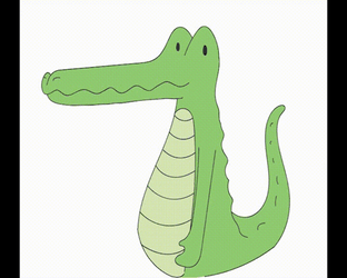 Cartoon Crocodile Wear Eyeglasses GIF