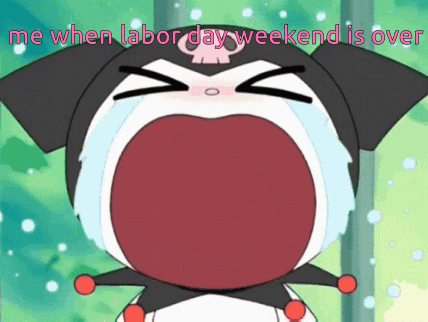 Cartoon Crying Me When Labor Day Weekend Ends GIF