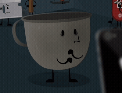 Cartoon Cup With Face And Arms GIF