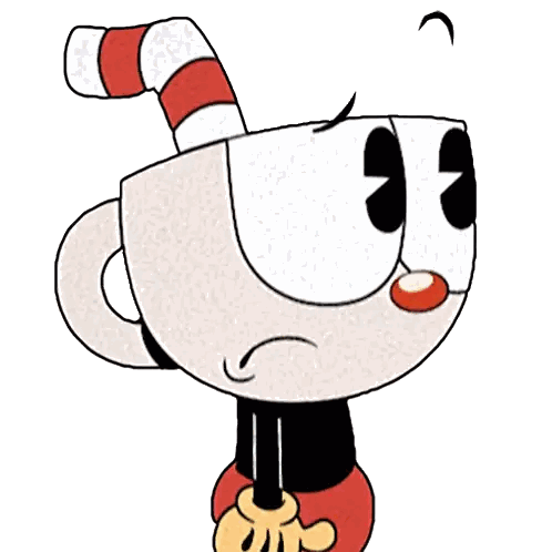 Cartoon Cup With Red And White Horn Sticker