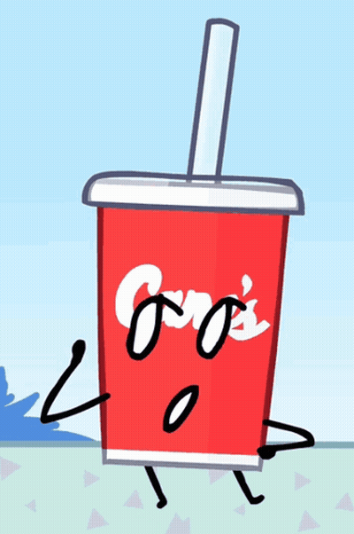 Cartoon Cup With Straw Saying Go's GIF
