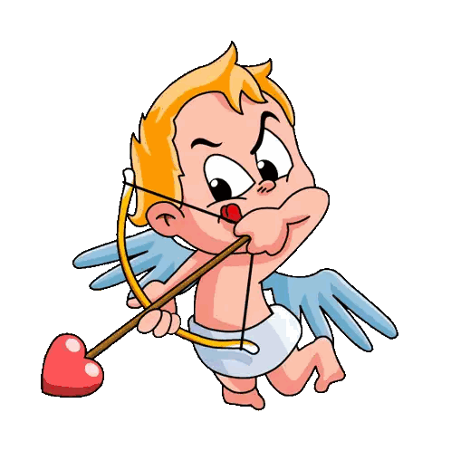 Cartoon Cupid With Bow And Arrow Sticker