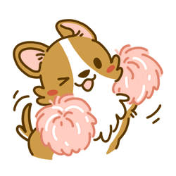 Cartoon Cute Dog Pompoms GIF