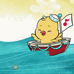 Cartoon Cute Duck Sailing