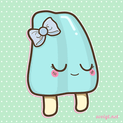 Cartoon Cute Girly Blue Popsicle GIF