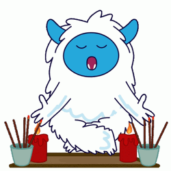 Cartoon Cute Monster Having A Peaceful Day GIF