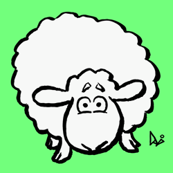 Cartoon Cute Sheep Winky Face
