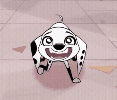 Cartoon Dalmatian Smiling Looking Up GIF