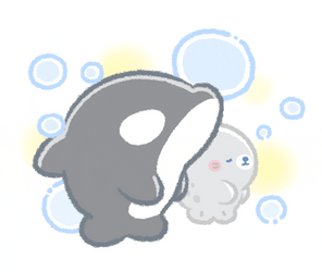 Cartoon Dancing Orca GIF