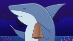 Cartoon Dancing Shark Under The Sea GIF