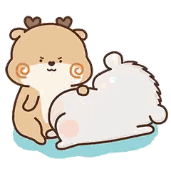 Cartoon Deer And Hamster Sticker