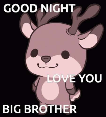Cartoon Deer Saying Good Night Big Brother GIF