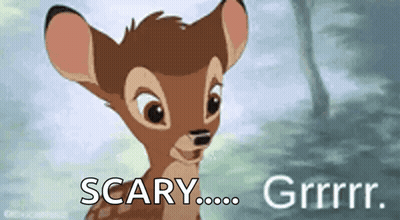 Cartoon Deer Saying Scary Grrr GIF