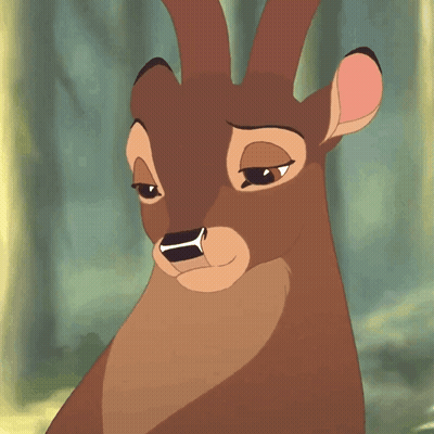 Cartoon Deer Smirking Close Up GIF