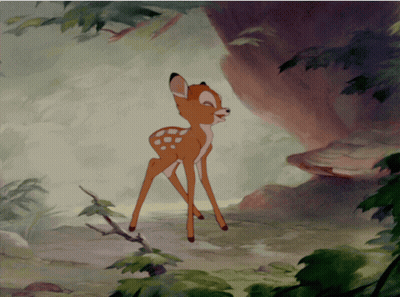 Cartoon Deer Standing In Forest GIF