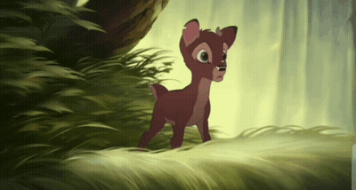 Cartoon Deer Standing In Grass GIF