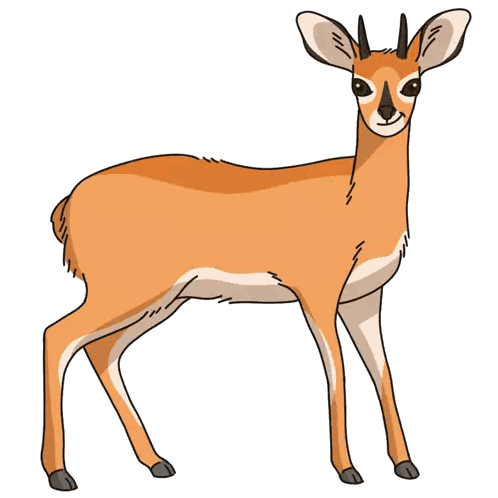 Cartoon Deer With Horns Sticker
