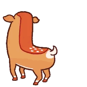 Cartoon Deer With L On Neck Sticker