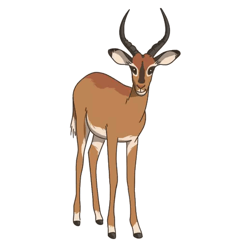Cartoon Deer With Long Horns Sticker
