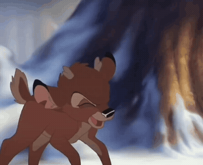 Cartoon Deer With Tree GIF