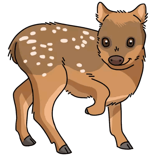 Cartoon Deer With White Spots Sticker