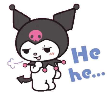 Cartoon Demon Saying He He Sticker