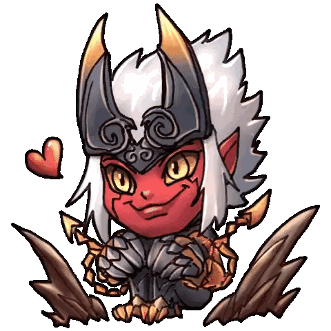 Cartoon Devil Holding Heart Sticker