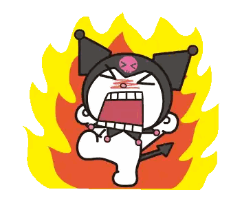 Cartoon Devil Tailed Character Screaming Sticker