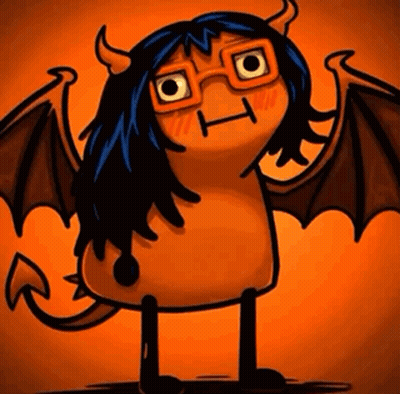 Cartoon Devil With Horns And Glasses GIF
