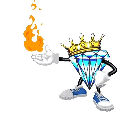 Cartoon Diamond With Crown Sticker