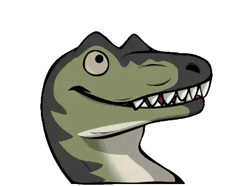 Cartoon Dinosaur With Tongue Hanging Out Sticker