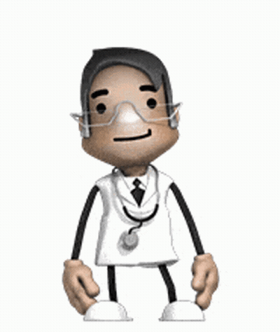 Cartoon Doctor Pointing With Stethoscope GIF