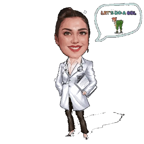 Cartoon Doctor Saying Lets Do A Girl Sticker