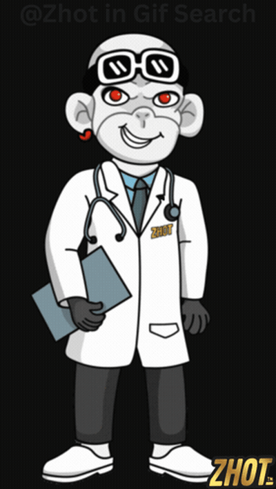 Cartoon Doctor With Badge GIF