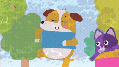 Cartoon Dog And Cat HT GIF