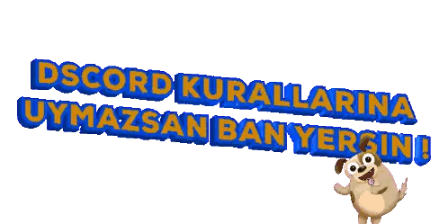 Cartoon Dog And Discord Kurallarina Uymazsan Ban Yersin Sign Sticker