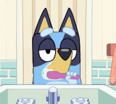 Cartoon Dog Brushing Teeth GIF