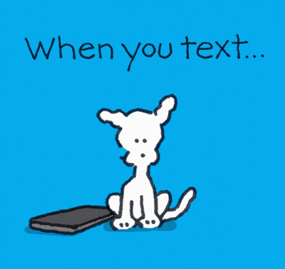 Cartoon Dog By Cell Phone Boop Beep GIF