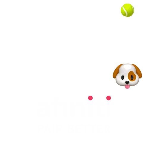 Cartoon Dog Catching Tennis Ball Sticker