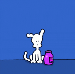 Cartoon Dog Chippy Blowing Bubbles GIF