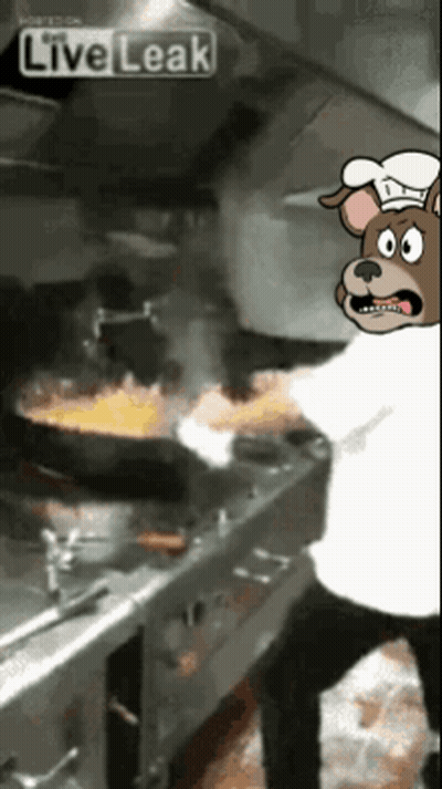 Cartoon Dog Cooking Kitchen Live Leak Watermark GIF