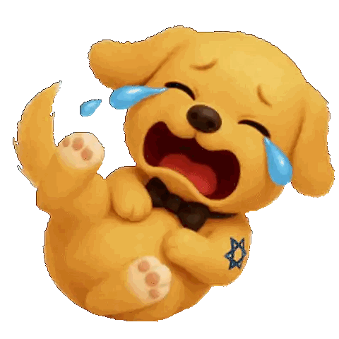 Cartoon Dog Crying Tears Sticker