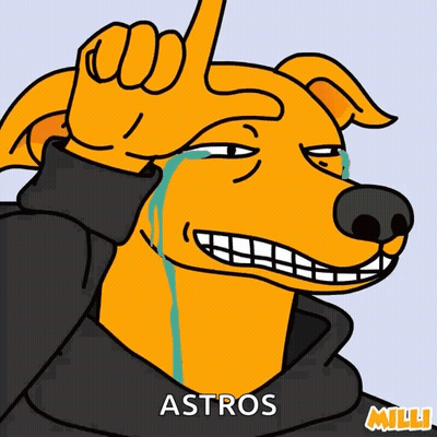 Cartoon Dog Crying With Astros GIF