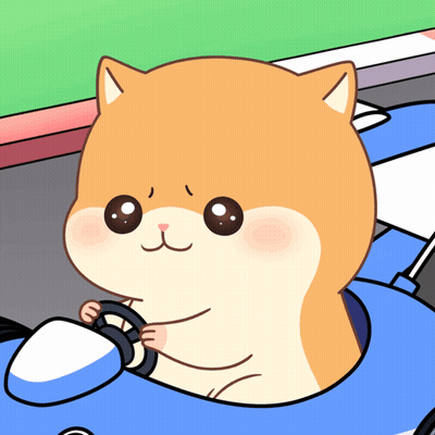 Cartoon Dog Driving Blue Car GIF