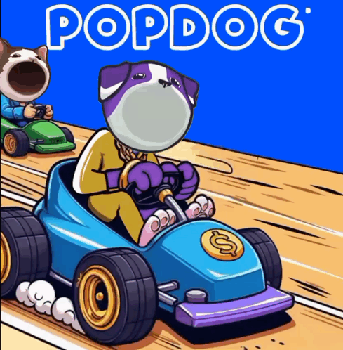 Cartoon Dog Driving Go Kart Popdog GIF