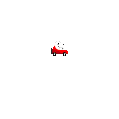 Cartoon Dog Driving Red Car Sticker