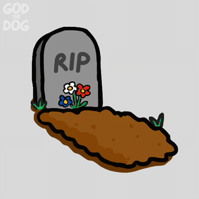 Cartoon Dog Grave RIP GIF