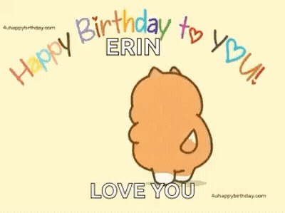 Cartoon Dog Holding Basket Saying Happy Birthday GIF