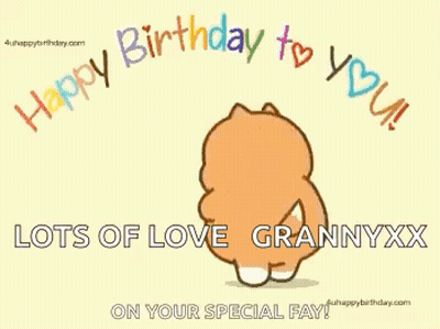 Cartoon Dog Holding Basket Saying Happy Birthday To You GIF
