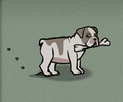 Cartoon Dog Holding Bone GIF